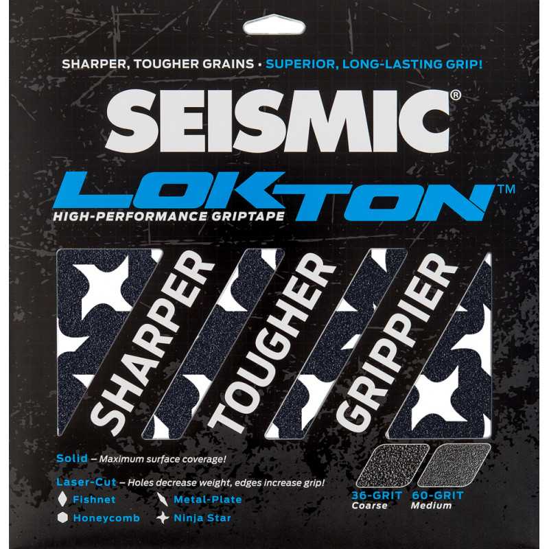 Seismic Lokton 36-grit Griptape sheets (3 pack)