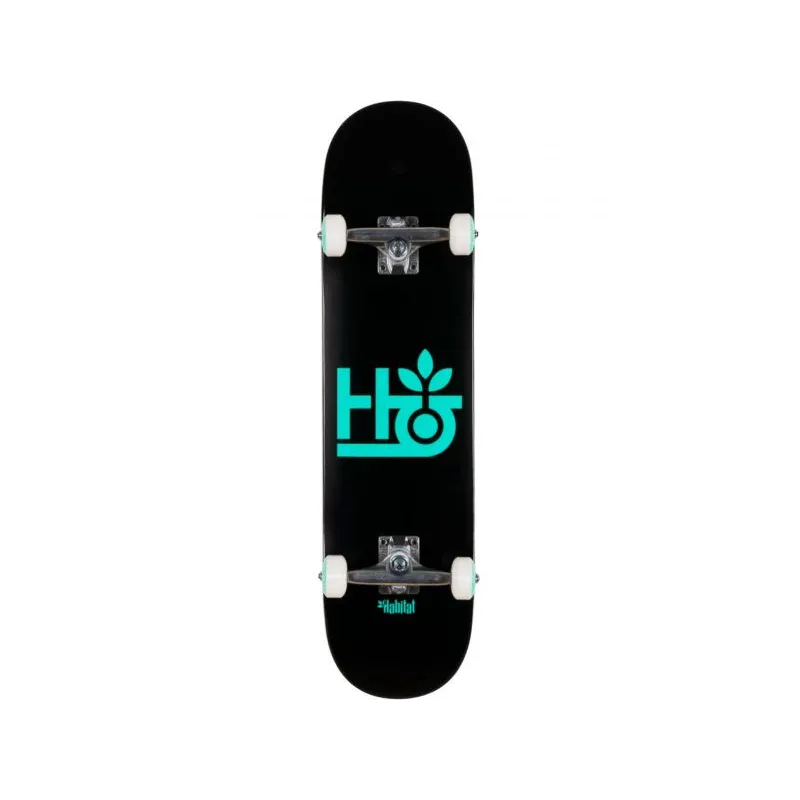 Habitat Pod 8.0" Black/Teal Skateboard Complete