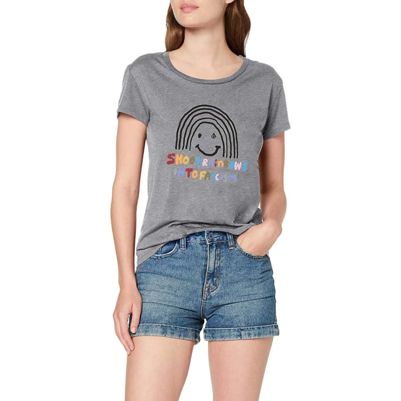 Volcom Easy Babe Rad Women's T-shirt Heather Grey