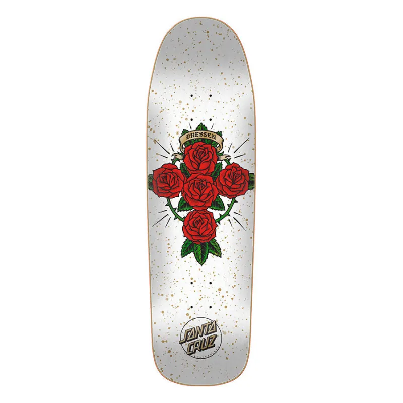 Santa Cruz Dressen Rose Cross Shaped 9.31" Old School Skateboard Deck