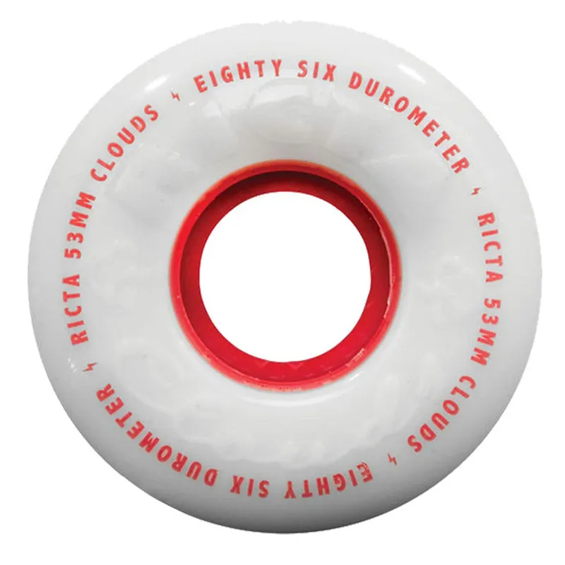 Ricta Cored Clouds 53mm 86a White Skateboard Wheels