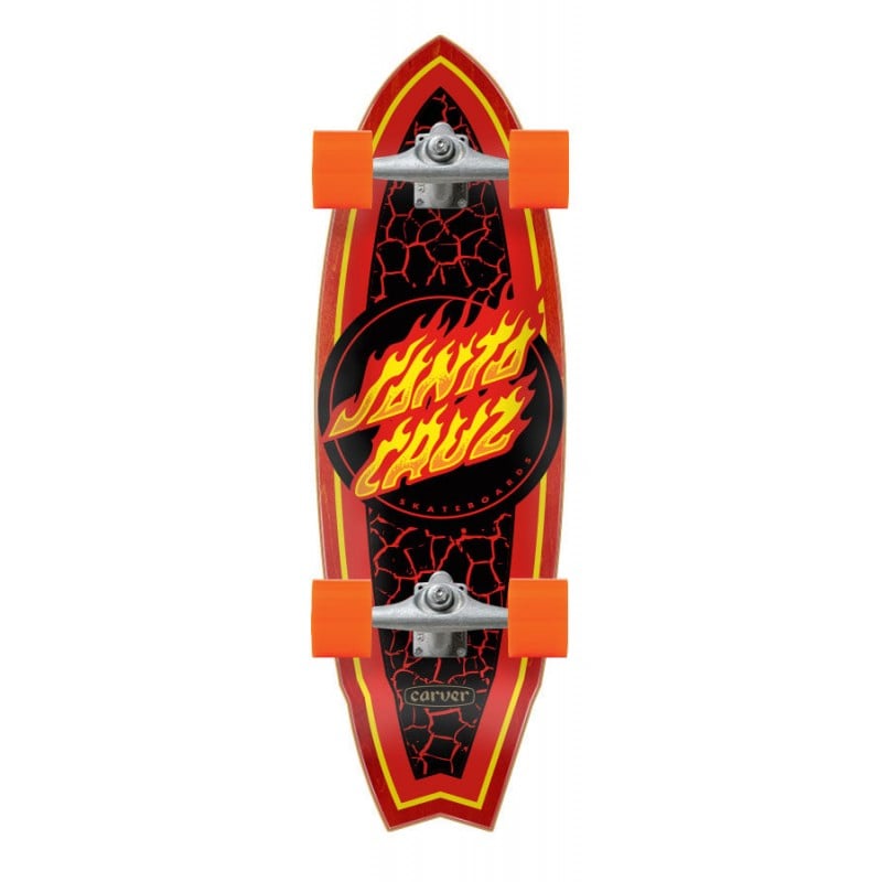 Santa Cruz X Carver Flame Dot Shark 31.5” Surfskate Complete