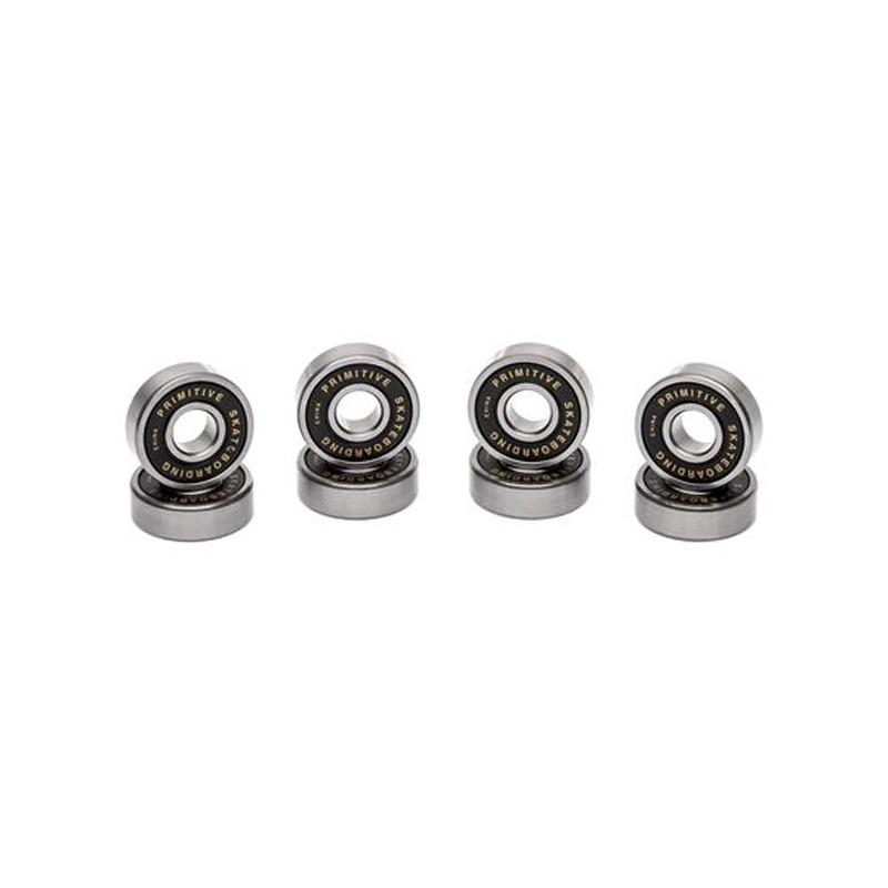 Primitive 8mm Black/Gold Skateboard Bearings