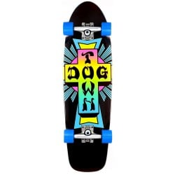 Dogtown Neon Cross Black 7.75 " - Cruiser Skateboard Complete