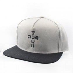 Dogtown Cross Letters Snapback Hat – Charcoal Grey / Black