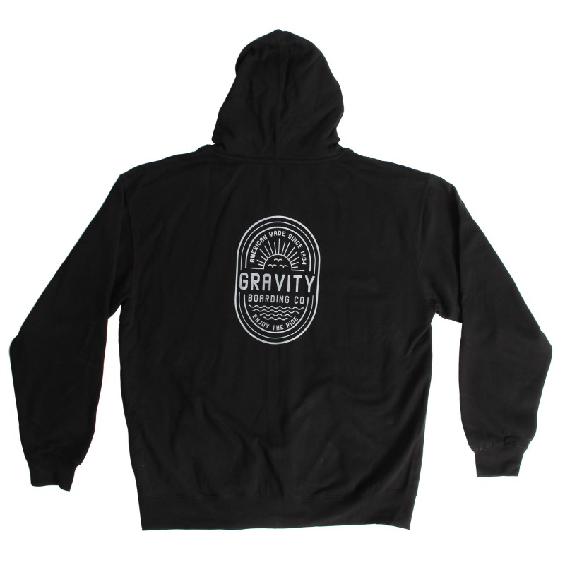 Gravity Enjoy The Ride Logo Zip Hoodie Black