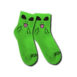 RIPNDIP Alien Face Mid Socks Green