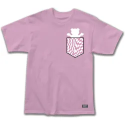 Grizzly Trippy Checkerboard Pocket T-Shirt Pink