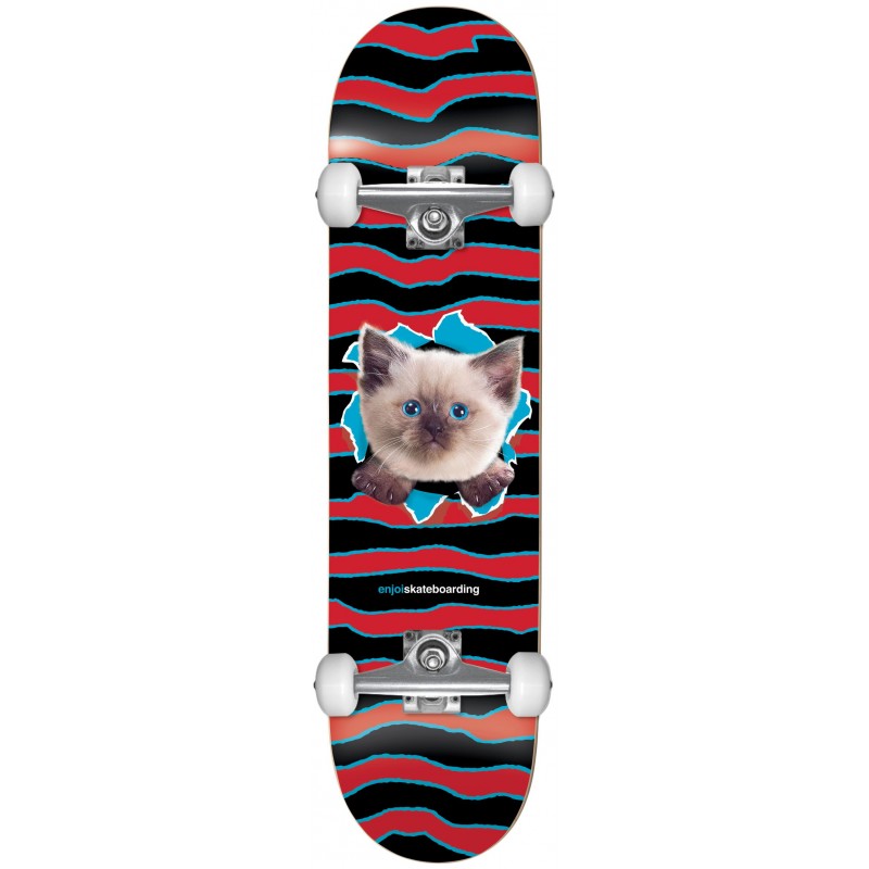 Enjoi Kitten Ripper Youth FP Black/Red 7.375" Skateboard Complete Enjoi Kitten Ripper Youth FP Black/Red 7.375" Skateboard Complete