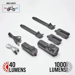 Shredlights Bike Light Combo Pack (Front and Rear Lights)