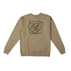 Krooked Krkd Moonsmile Crewneck Sweatshirt Sandstone