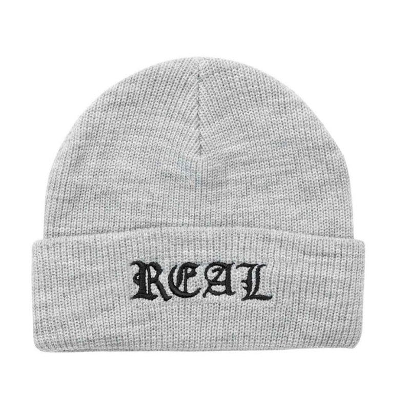 Real Script Cuff Beanie Heather Grey/Black