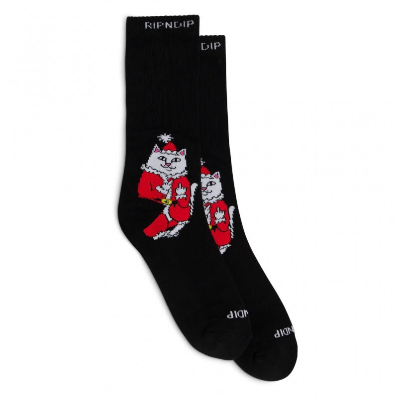 RIPNDIP Lord Santa Socks Black