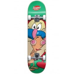 Almost Ren & Stimpy On My Back W/Soft Roues Green 7.0" Skateboard Complete