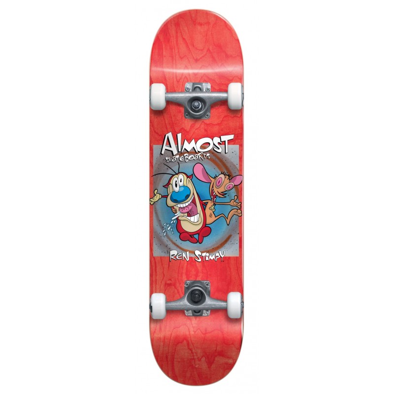 Almost Ren & Stimpy Boxed Premium Red 8.0" Skateboard Complete