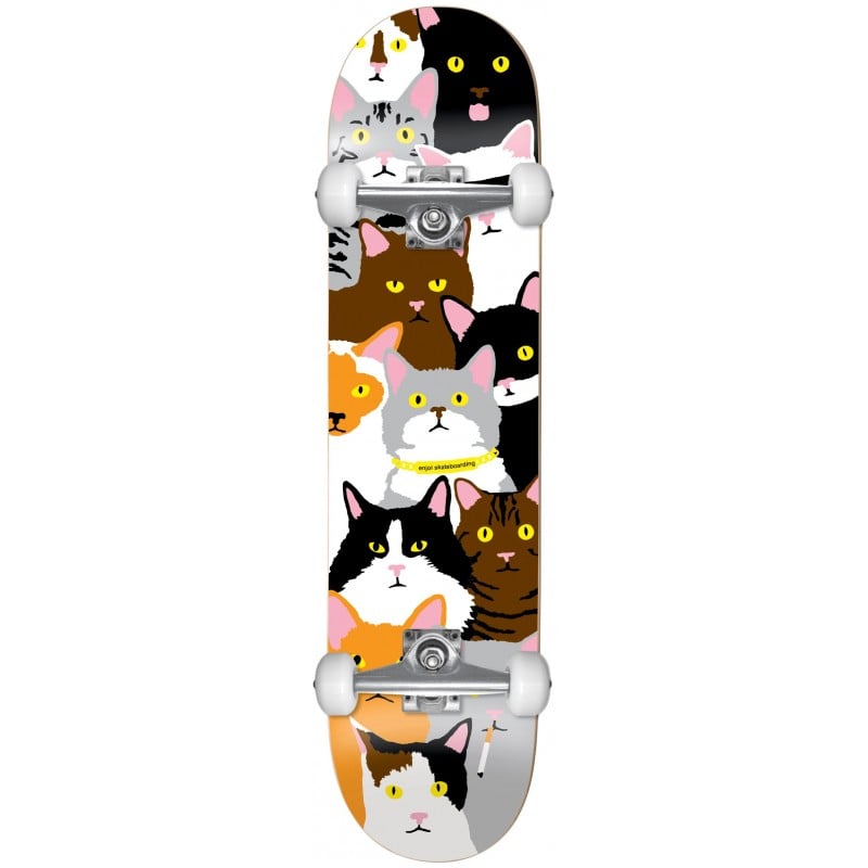 Enjoi Cat Collage Youth Fp Multi 7.0" Skateboard Complete