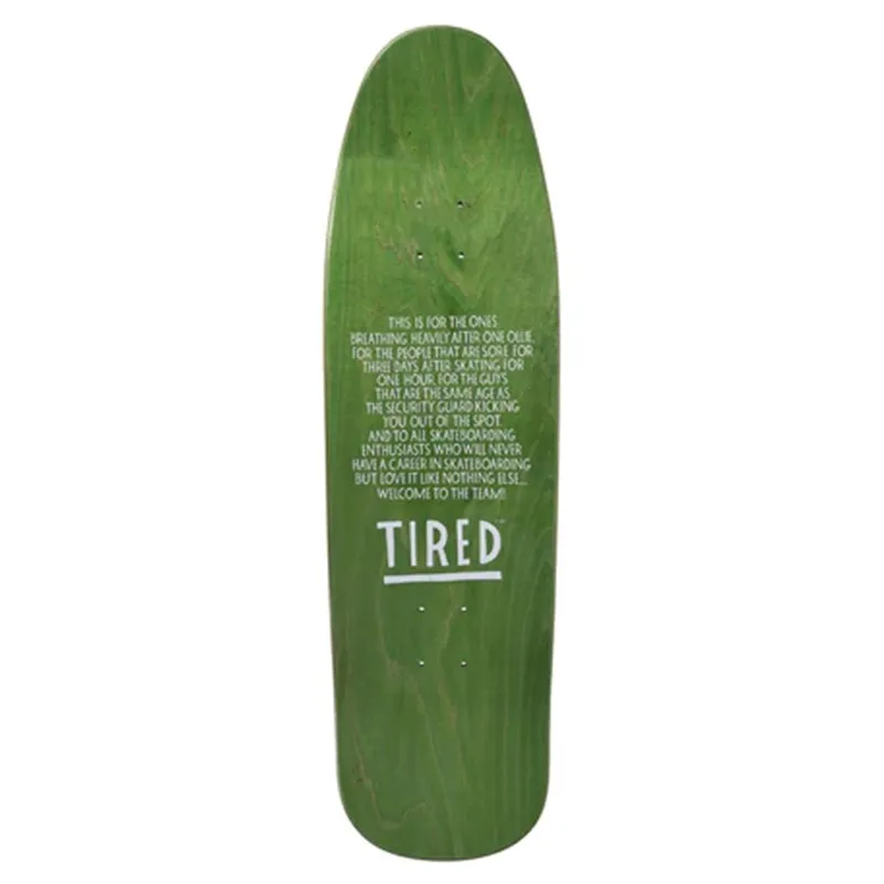 Tired Wobbles Shaped 9.25" Old School Skateboard Deck