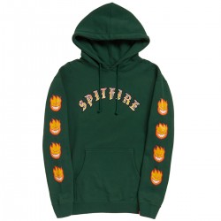 Spitfire Old E Bighead Fill Sleeve Hoodie Dark Green/Gold