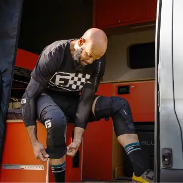 Man wearing G-Form protection